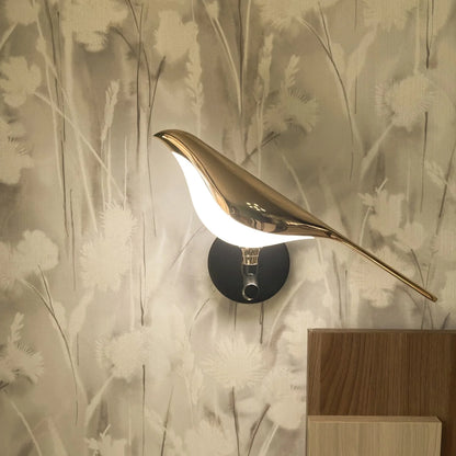 Metal Golden Bird Wall Lamp