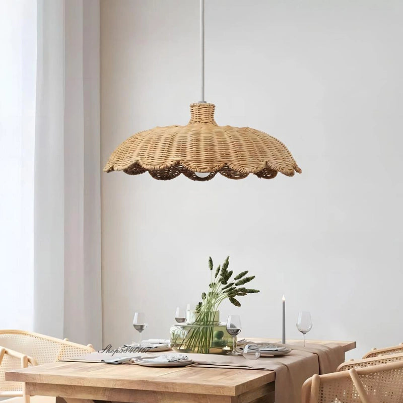 Handmade rattan pendant light