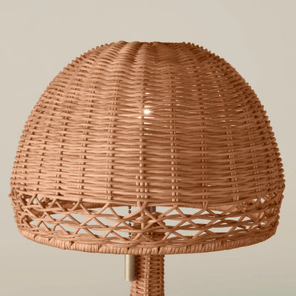 Wicker Rattan Mushroom Vintage Table Lamp – Boho Chic Lighting for a Cozy Home