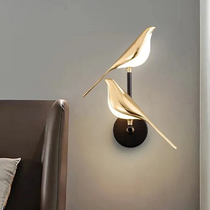 Metal Golden Bird Wall Lamp