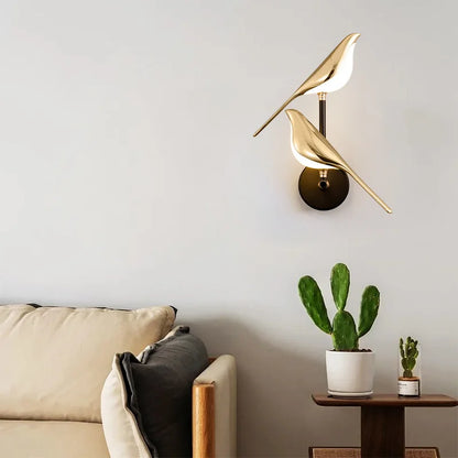 Metal Golden Bird Wall Lamp