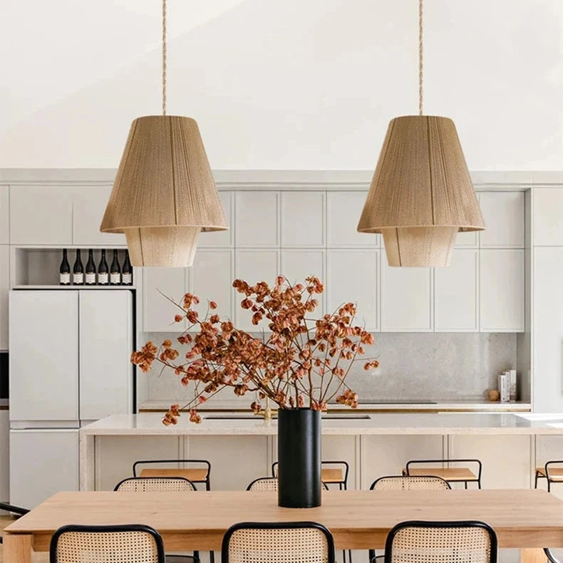 Artistic Hemp Rope Pendant Light – Illuminate Your Space with Nature's Masterpiece