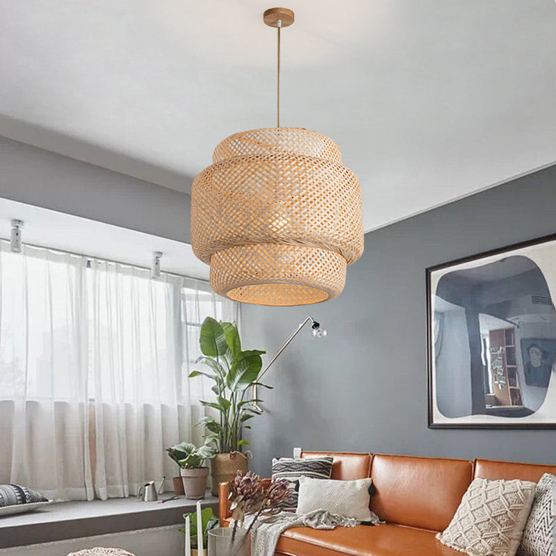 bamboo lampshade ceiling