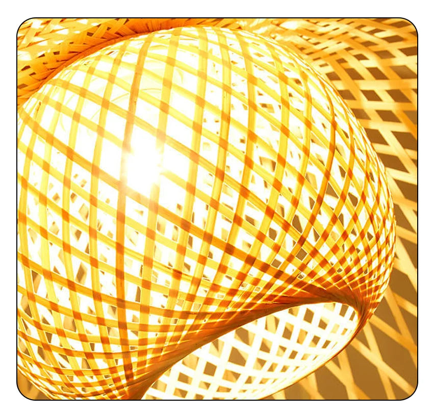 Waving Bamboo Ball Ceiling Lamp