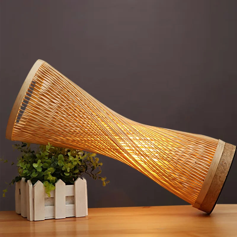 Twisted Bamboo Floor Lamp