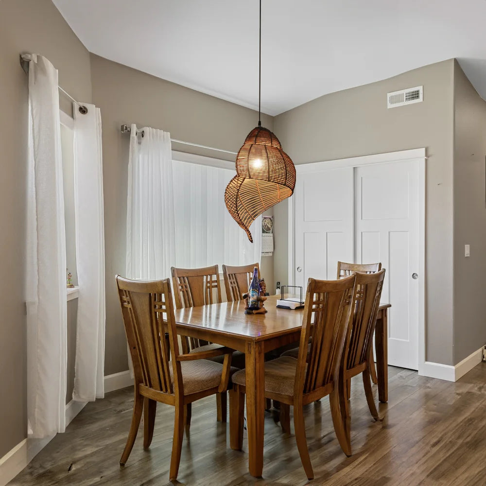 Minimalist Conch Rattan Light Fixture