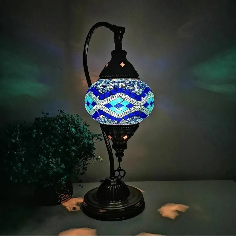 Illuminate your space with our Handcrafted Tiffany Mosaic Table Lamp. Vintage Art Deco style, glass lighting with intricate mosaic design. Free shipping available!