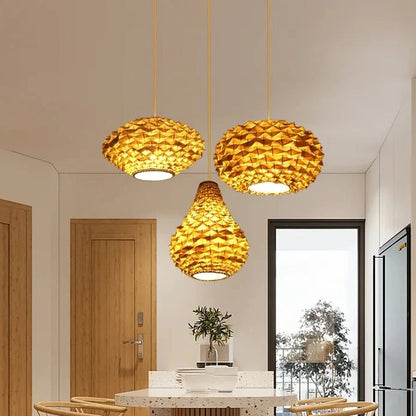 Retro Unique Shape Bamboo Pendant Lamp