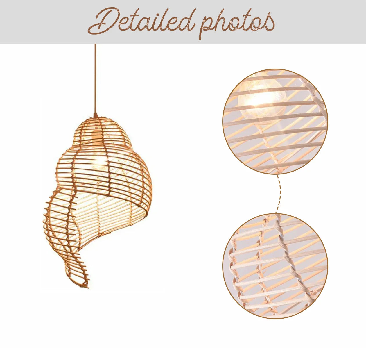 Minimalist Conch Rattan Light Fixture