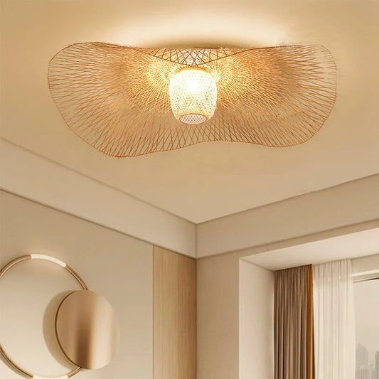 Waving Bamboo Ball Ceiling Lamp