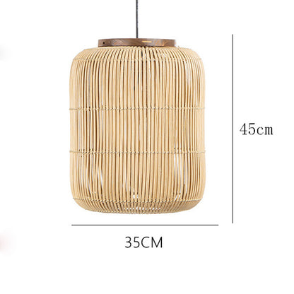 Rattan Vintage Lampshade - Boho Chic Pendant Light