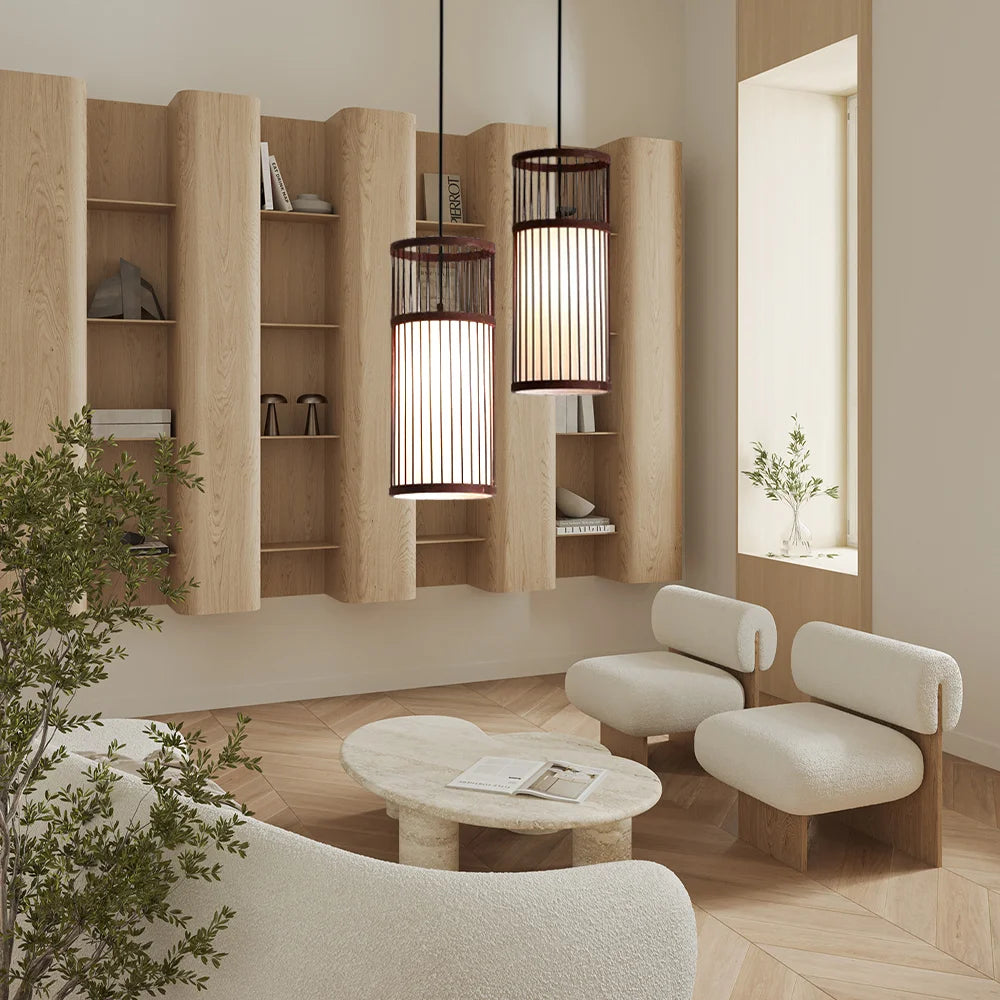 Cylinder Bamboo Pendant Lamp