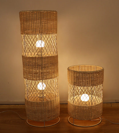 minimalist rattan lighting