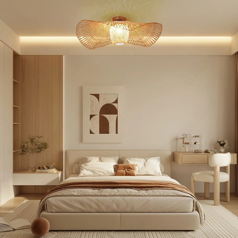 Waving Bamboo Ball Ceiling Lamp