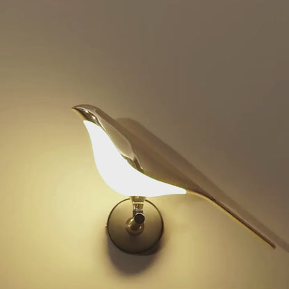 Metal Golden Bird Wall Lamp