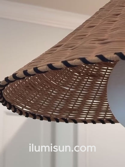 Handwoven Rattan Cone Pendant Lampshade - Natural Rustic Elegance for Every Room