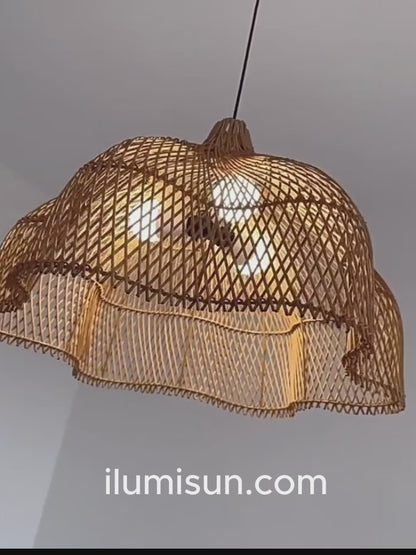 Handcrafted Rattan Pendant Lampshade - Boho Chic Lighting for Cozy Homes