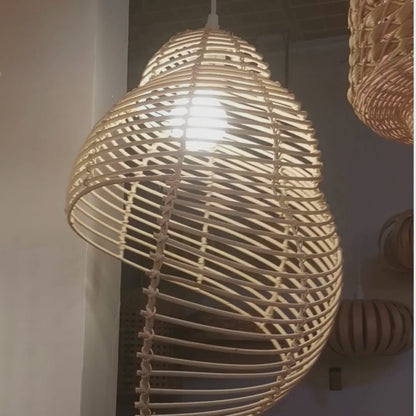 Minimalist Conch Rattan Light Fixture