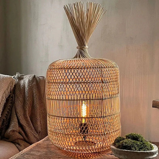 rattan floor lamp