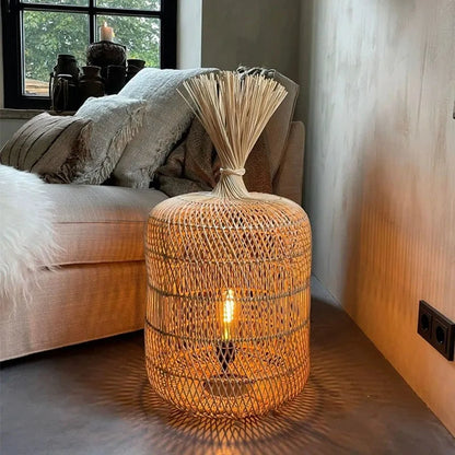 rattan floor lampshade