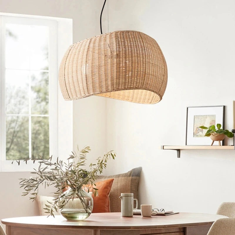 rattan lampshade lighting decor