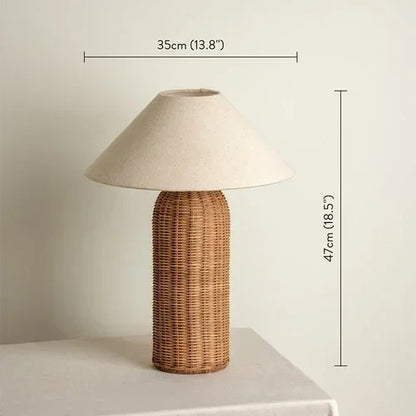 rattan table lamp decor