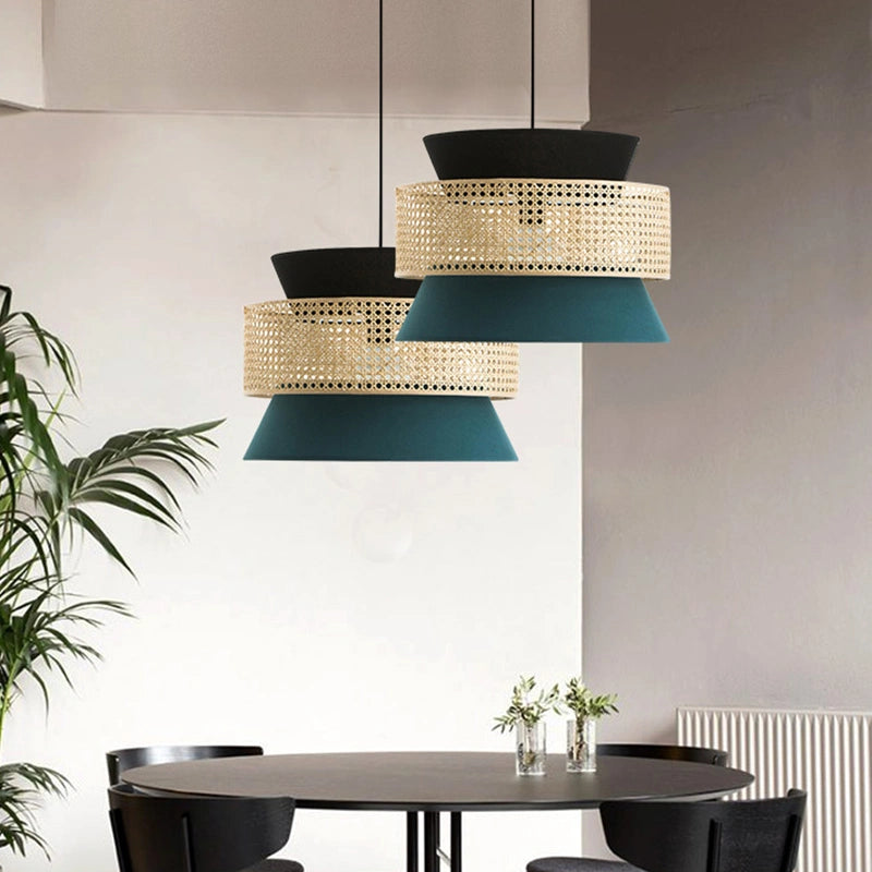 rattan web pendant lighting