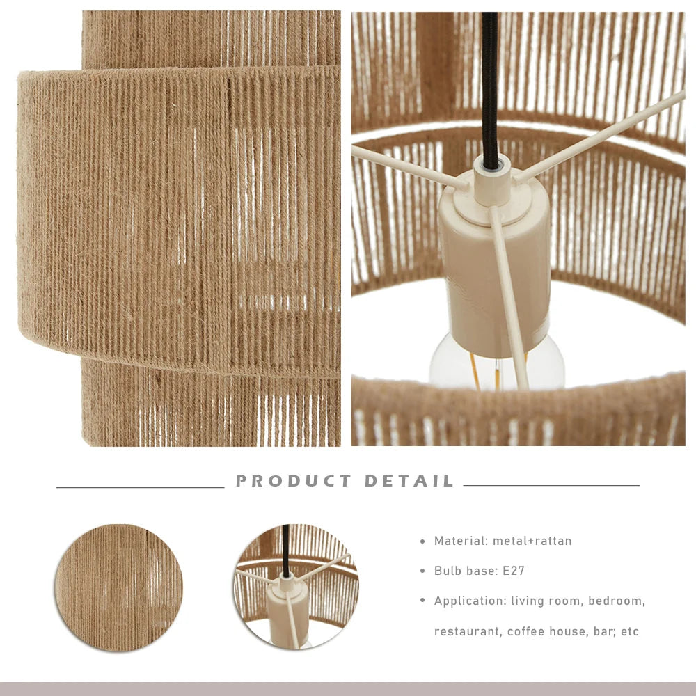 Multilayers Hemp Rope Lampshade