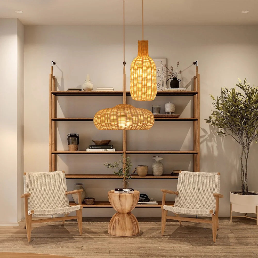 Combo Unique Shape Rattan Pendant Lamp