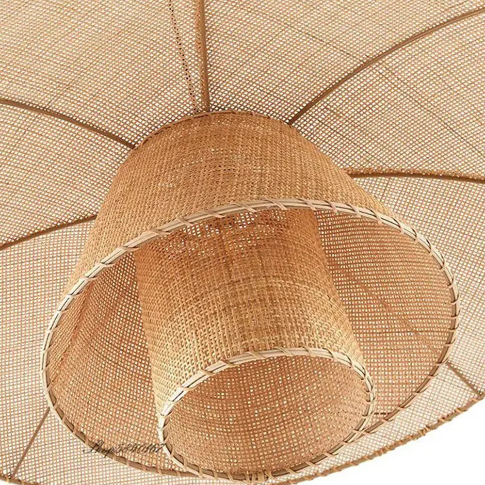 Vintage Three Tiers Rattan Lampshade