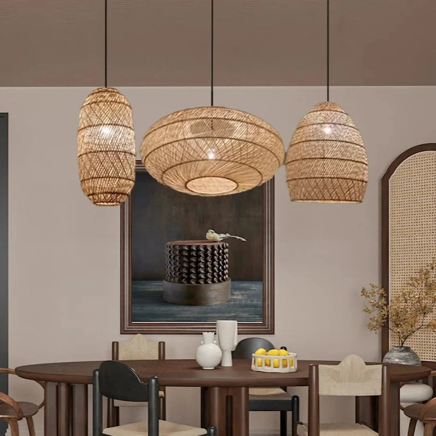 Farmhouse Natural Rattan Pendant Lamp