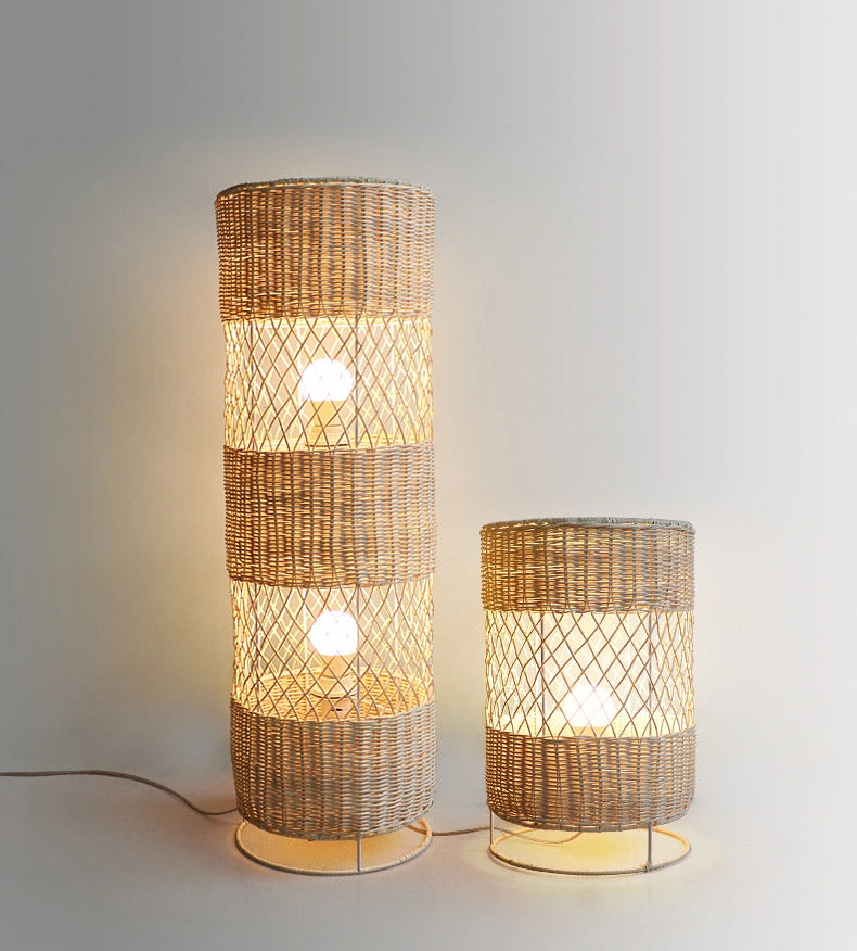 wicker floor lamp shade