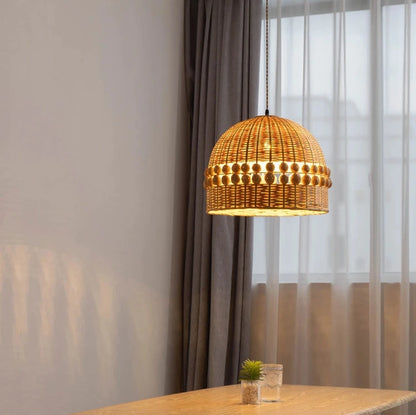 wicker natural bamboo lighting