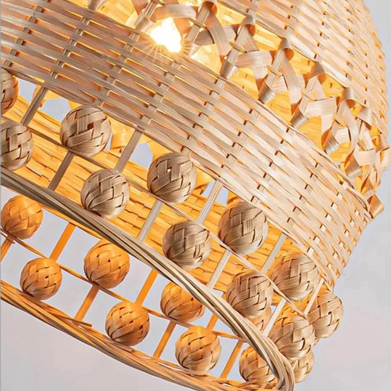 wicker natural bamboo outdoor lighting