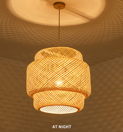 woven bamboo lamp shade