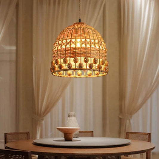 woven bamboo pendant light